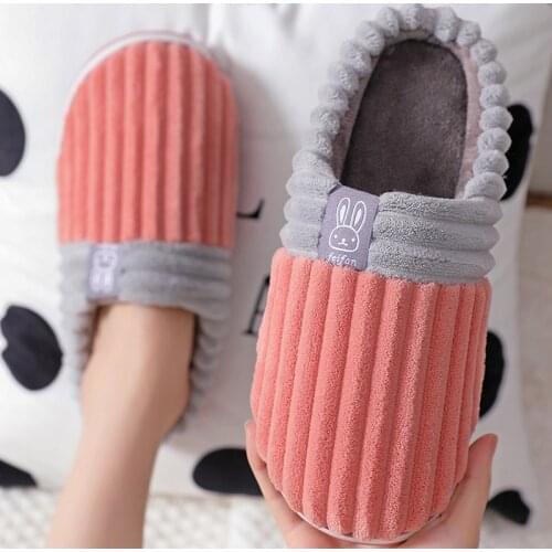 Cotton Home Slipper Womens Indoor House Flat Shoe Winter Slippers Slip On Warm Slides Ladies Room Floor Fashion Casual Footwear
