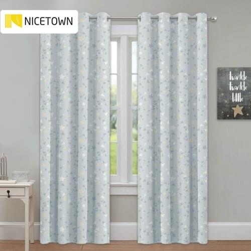 NICETOWN Printed Star Patterns Curtains Home Decoration Room Darkening Magical Drapes with Grommet Top for Kids and Nursery Room