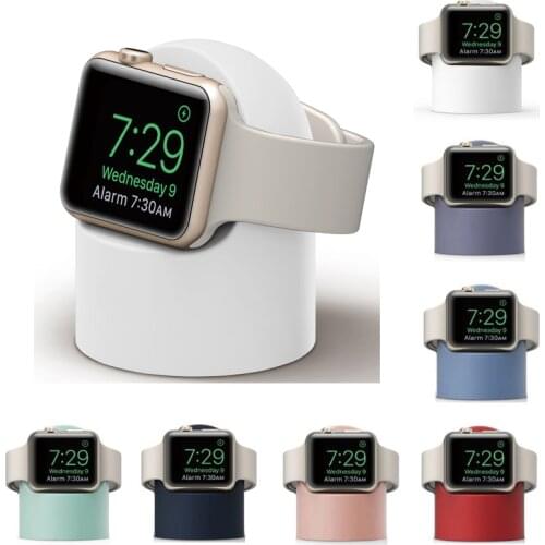 Silicone Home Charging Dock for Apple Watch 6 5 4 Series Holder Candy Color Nightstand Keeper Stand for iWatch 3 2 1