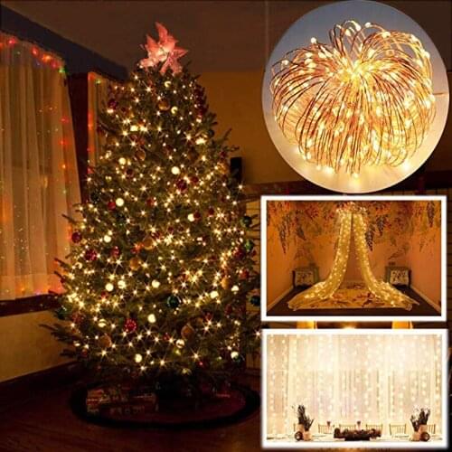 2m/5m LED String Lights Christmas Tree 2020 New Year Party Decoration For Home Ornaments Xmas Little Trees Pines Village