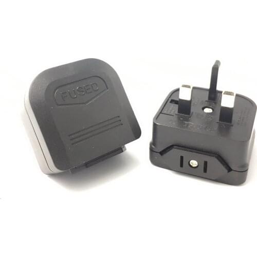 High Quality UK Converter With Fuse, US/Janpan/China 2 Flat Parallel Pin Plug To Singapore Malaysia Hongkong Socket Power Adapte