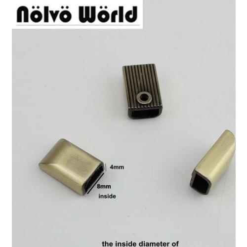 50pcs 7colors handbag purse zipper decoration end clips by screws,brush antique brass color strap cover clasp accessory old gold