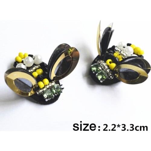 1 pcs honeybee sequins Rhinestones beads appliques patches brooches diy decoration accessories