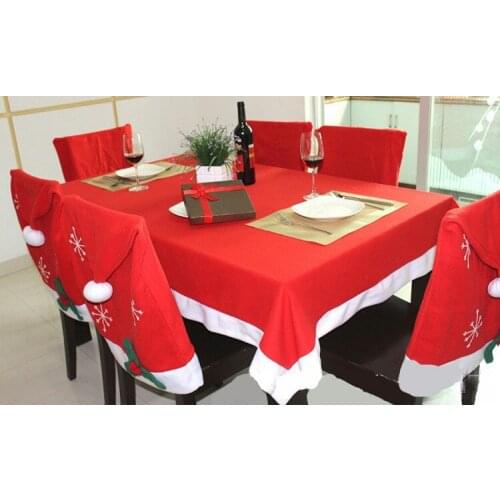 1PC Christmas Chair Covers Santa Claus Hat Christmas Dinner Chair Back Covers Table Party Decor New Year Party Supplies QA 238-1