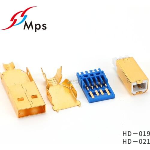 1Pcs Taiwan MPS gold-plated USB interface male 2.0 terminal B-type port HD-019/021 data line connector decoder