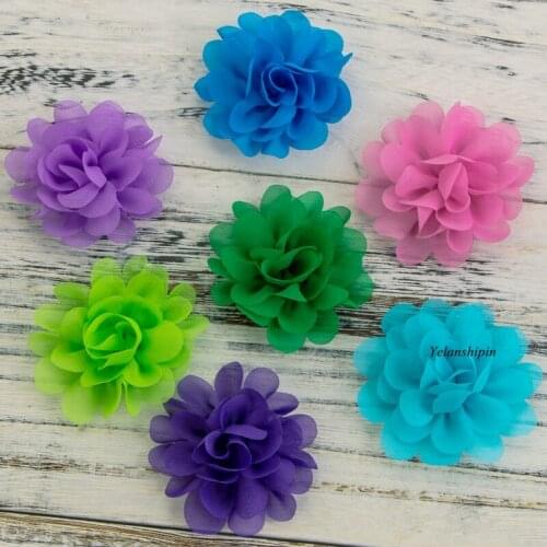 10pcs/lot 5CM Wholesale Chic Mini Soft Chiffon Flowers For Girls Headbands High Quality Fabric Flower For Hair Accessories