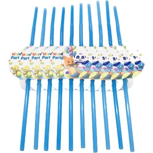 10pcs Straw Word party Game lovely Party Supplies Party Decoration Straws Party Supplies Birthday Decoration Party boy gir
