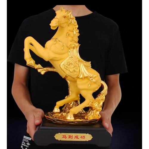 2021 bring wealth money business good luck golden Success lucky horse statue Large home Company lobby shop efficacious Talisman