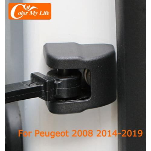 Color My Life 4Pcs/Set Car Door Stopper Protection Cover for Peugeot 2008 2014 - 2018 Accessories Doors Lock Stopper Protector