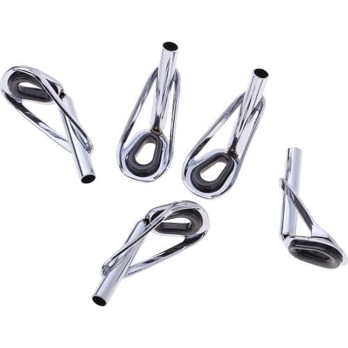 Perfeclan 5pcs Solid Fishing Top Rings Rod Pole Repair Kit Line Guides Eyes Spinning Casting Fishing Rod Guides Tip