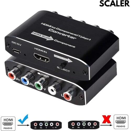 HDMI to YPbPr 5RCA RGB Component Converter Adapter with Scaler R/L Audio Output for MacBook TV Blu-Ray DVD PS4 DVD, PSP, Xbox