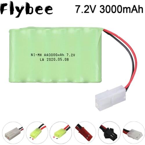 7.2v AA 3000mah 2800mah rechargeable battery for Remote control electric toy boat 7.2 v 2400 mah aa nimh battery 1Pcs