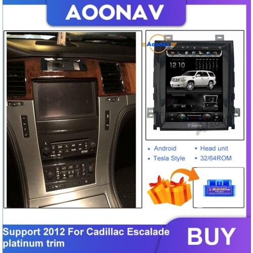 Car Tesla style HD vertical touch screen 2012 for Cadillac Escalade platinum Radio stereo Multimedia Player Car video audio