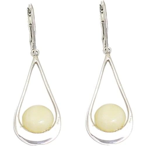 Beadsnice Sterling Silver Dangle Earring Lever Back Beeswax Earrings Fine Women Jewelry 39761