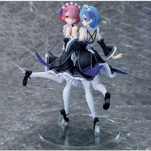25CM Anime Re: Life a Different World from Zero Rem Ram Twins Ver PVC Action Figure Toys Adult Collection Model Doll Gift
