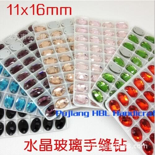 Crystal Sew On Rhinestones Lake Blue 36PCS 11x16mm Shining Buttons for wedding dresses decoratons crystal stones