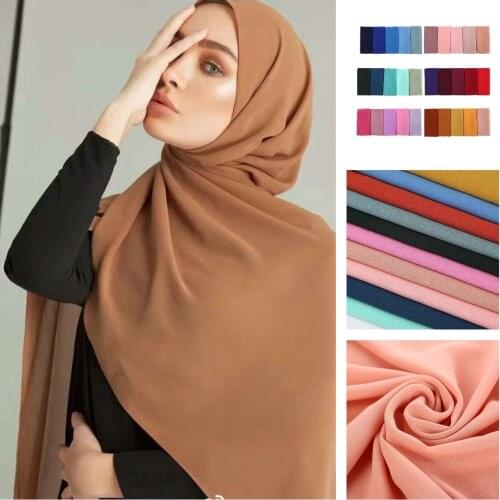 JTVOVO RUNMEIFA 2021 New Muslim Solid Color Bubble Chiffon Hijab Summer Breathable Shawl Scarf Headscarf Turban Femme Musulman
