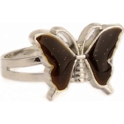 Vintage Butterfly Adjustable Size Mood Ring Unique Temperature Control Color Animal Rings Fashion Female Rings Kids Birthday