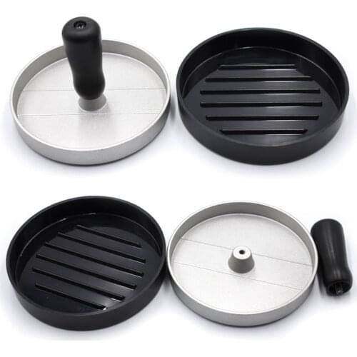Round Shape Hamburger Press Aluminum Alloy + ABS Meat Beef Grill Burger Patty Maker Mold Kitchen Tools