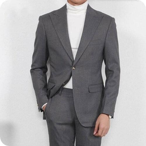 Summer Man Blazer Business Suits Skinny Notched Lapel Costume 2Piece Slim Fit Best Man Suit Mans Suits For Wedding(Jacket+Pants)