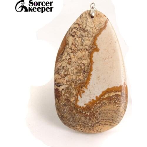 Men Jewelry Pendant Yellow Natural Picture Gem Stone Pendant Necklace Wholesale Fashion Crystal Pendants for Boys Gifts CS315