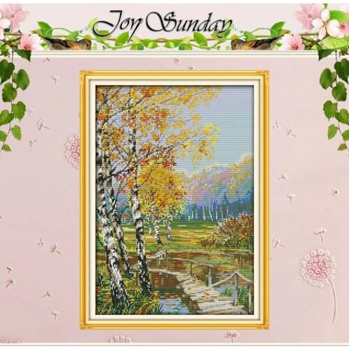 Autumnal Scenery Painting Counted Cross Stitch 11CT 14CT Cross Stitch Set landscape Cross-stitch Kit Embroidery Needlework