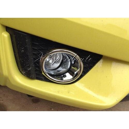 For Honda Fit/Jazz 2014 15 16 Front Fog Light Cover Trim 2pcs Chrome Car-styling Car Stickers