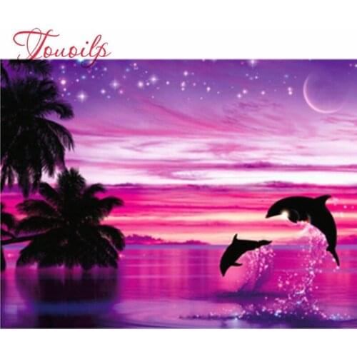 Full Square&Round Diamond Painting Dolphin 5d DIY Diamond Embroidery Decoration Home Art Kit