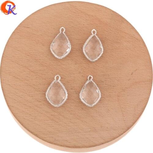 Cordial Design 50Pcs 14*22MM Earrings Accessories/Hand Made/DIY Making/Rhodium/Jewelry Findings Component/Crystal Pendant