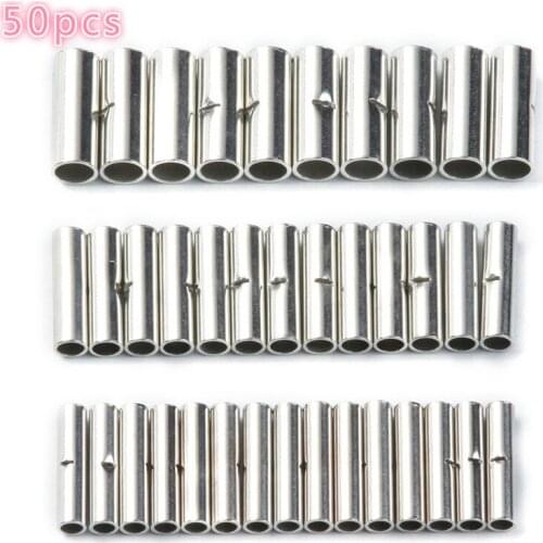 Butt Wire Connector AWG 14-16 Copper Tinned Splice Crimp Terminal Sleeve Bare Terminals Crimping Connectors Kit 50pcs
