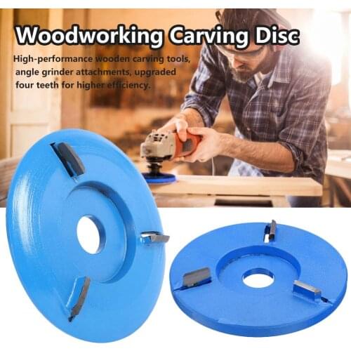 Three/Six Teeth Power Wood Carving Cutter Disc Milling Attachment 90mm Diameter 16mm Bore Arc/Flat For Angle Grinder Attachment