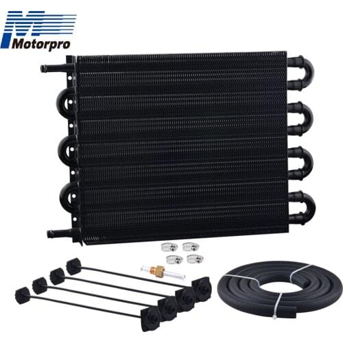 Universal Transmission oil Cooler Aluminum radiator Kit 8 ROW Black-Motorpro