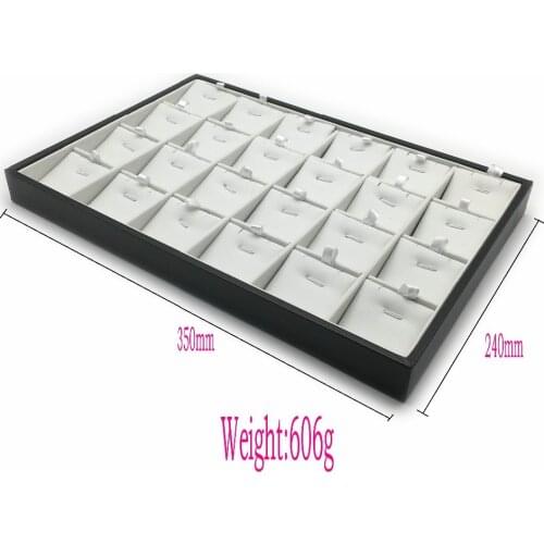 24 Grid Jewelry Display Tray Necklace Stand Pendant Ring Earring Box Bracelet Storage Box Display Cabinet Jewelry Store Display