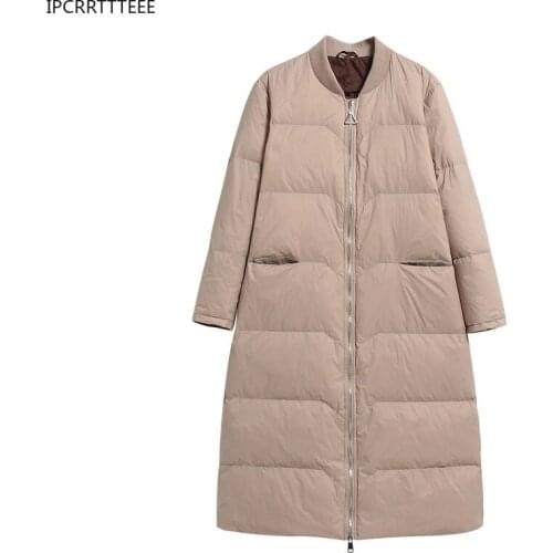 2021 Women Down Jacket Autumn Winter Fashion Zipper Warm Parkas Outwear Women White Duck Down Coat