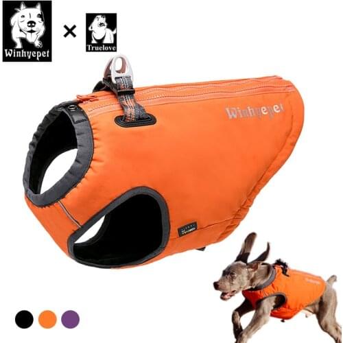 Truelove Dog Vest Jacket Winter Waterproof Warm Dog Harness Jacket Reflective Dog Clothes For Small Large Dogs French Bulldog