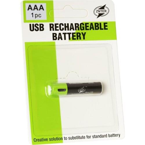ZNTER 1PC AAA Rechargeable Lithium Battery 1.5V 400mAh with MICRO USB Charging Cable For RC Camera Drone