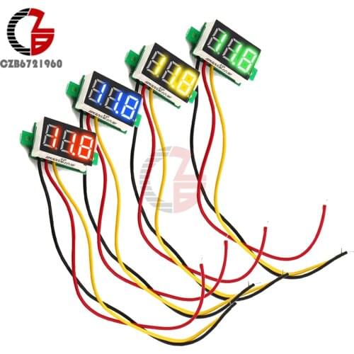 0.28 inch DC LED Digital Voltmeter 0-100V Voltage Meter Auto Car Mobile Power Voltage Tester Detector 12V Red Green Blue Yellow
