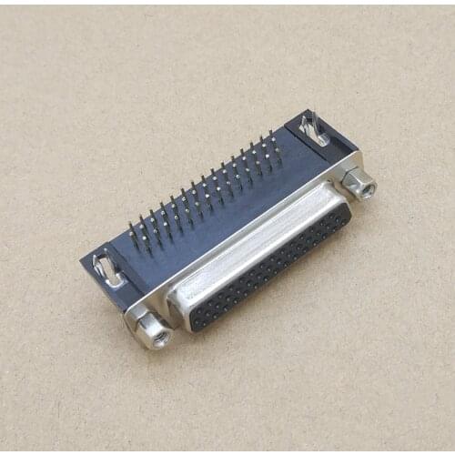 10Pcs DR44 Pin Female Right Angle PCB Connector DB44 3 Rows Serial port Connectors Black D-SUB