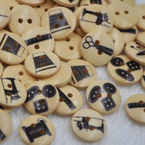 100pcs Mix Wood Buttons 15mm Sewing Craft Mix Lots WB338