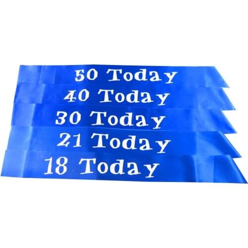 3pcs Event supplies Blue men boys birthday 18 21 30 40 50 today anniversary favors happy birthday sashes DIY party decoration