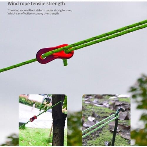 4pcs Wind Rope with Hooks Buckle for Outdoor Camping Survival Lanyard Tents Rope