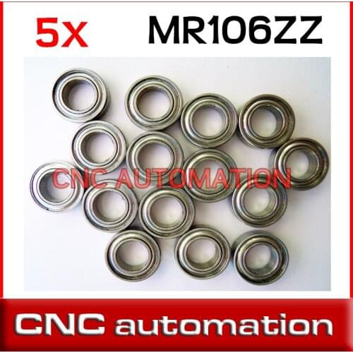 5pcs MR106ZZ miniature ball bearing MR106 MR106Z thin wall deep groove ball bearings 6*10*3 mm radial shaft