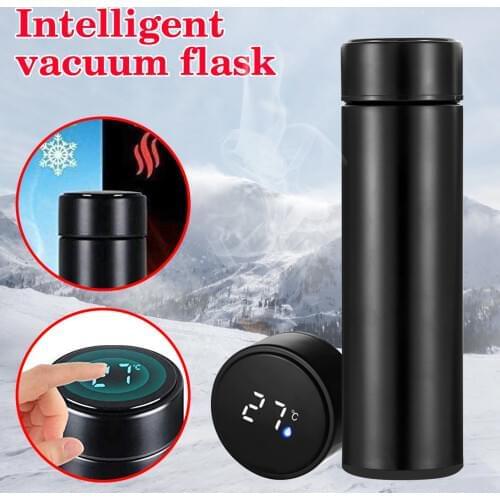 500ml Water Bottle Vacuum Insulated Mug 304 Stainless Steel Led Touches Screen Temperature Display Cup B88