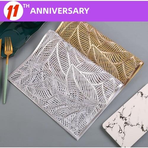 6PCS Hollow Heat Insulation Pad Large Bronzing Table Mat Non-slip Desktop Anti-scalding Waterproof Silicone Drain Bowl Mat