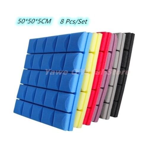8Pcs/Lot Panels Wall Acoustic Sound Absorption Sponge Drum Room Wedge Tiles Polyurethane Isolation Eponge Studio Soundproof Foam