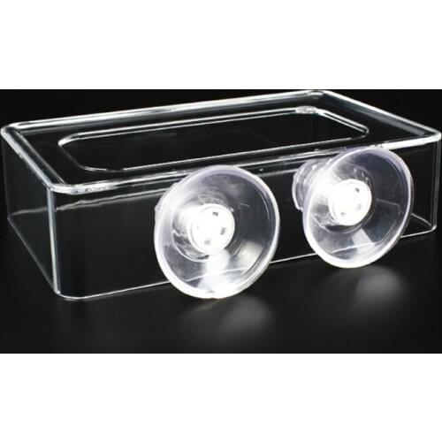 Aquarium Arcylic Square Float Feeder Ring Suction Cup Betta Fish Food Feeding