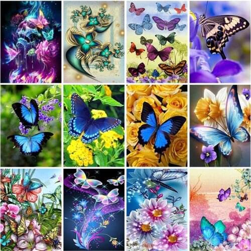 Butterfly DIY 5D Diamond Painting Full Round Resin Animal Diamond Embroidery Cross Stitch Mosaic Rhinestone Handmade Home Decor