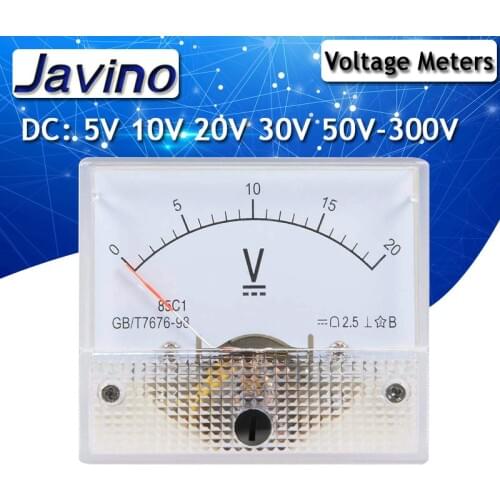 DC Analog Panel Volt Voltage Meter Voltmeter Gauge 85C1 5V 10V 15V 20V 30V 50V 100V 200V 300V Mechanical Voltage Meters