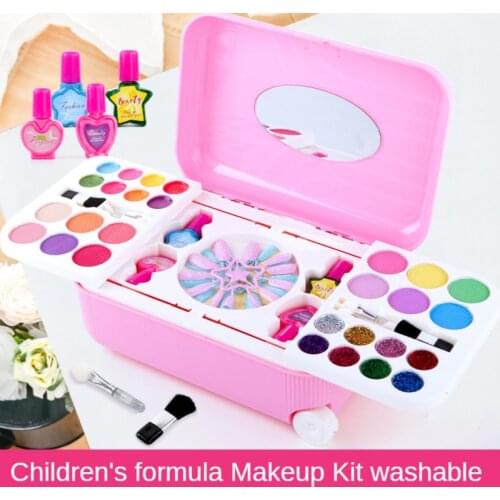 Kid Makeup Set Toys Suitcase Dressing Cosmetics Girls Toy Plastic Safety Beauty Pretend Play Children Makeup Girl Games Gifts