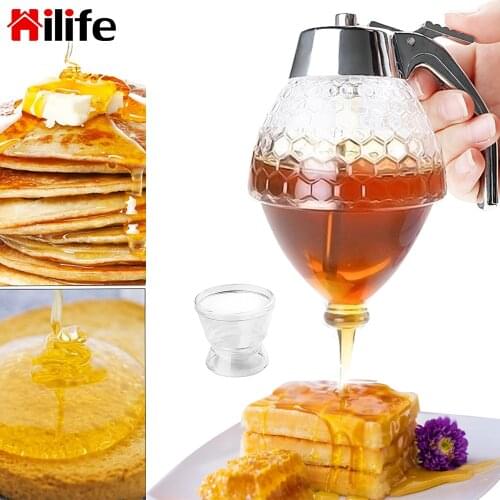 Bee Drip Dispenser Kettle Honey Jar Container Kitchen Accessories Squeeze Bottle Storage Pot Stand Holder Juice Syrup Cup